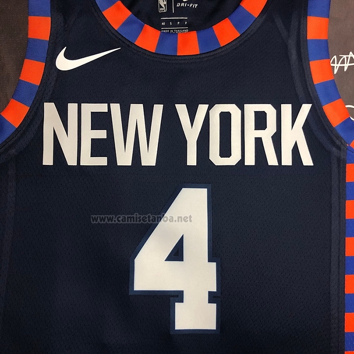Camiseta New York Knicks Derrick Rose #4 Ciudad Edition 2019-20 Azul